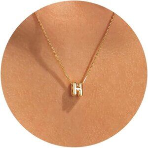 Cute Initial Necklace with 3D Balloon Design – Hypoallergenic Gold Plated Charm